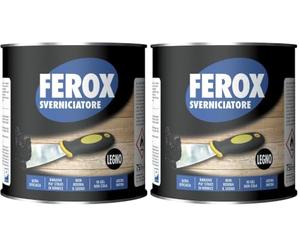 FEROX - Sverniciatore Specifico per Legno Rimuove Vernici Vecchie e Resistenti Formula in Gel Densità Ottimale Non Cola 750ml (Confezione da 2)