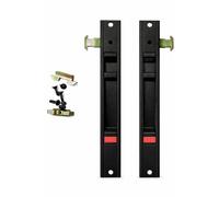 FERPASA® - Chiusura a incasso per finestre e porte scorrevoli in alluminio (confezione da 2 pezzi) | bordo quadrato | Dimensioni: 174 x 23 mm | Include contracramenti, fermi e viti. (Nero)