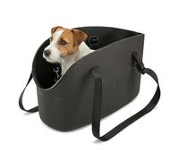 Ferplast Borsa per Cani fino a 8 Kg. Trasportino Gatti in Plastica Gommata, Impermeabile e Lavabile, Manici Regolabili, Cinghia di sicurezza, 43,5 x 21,5 x h 27 cm. Nero