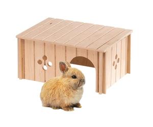 Ferplast Casetta per Conigli, Porcellini d'India e Criceti SIN 4646, Legno Certificato FSC®, Finestra Ventilazione, Montaggio Senza Attrezzi, 33 x 23,6 x h 16 cm, Taglia L