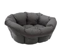 Ferplast Cesta-sofà Siesta Deluxe nera con rivestimento antracite - Set Tg. 8, L 82 x P 59,5 x H 25 cm