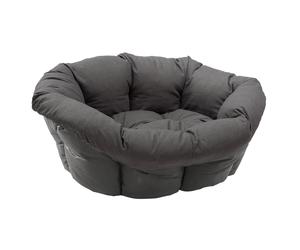 Ferplast Cesta-sofà Siesta Deluxe nera con rivestimento antracite - Set Tg. 8, L 82 x P 59,5 x H 25 cm