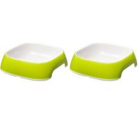 Ferplast Ciotole per Cani Glam Ciotola per Cibo e Acqua per Cani in Plastica Antiscivolo, Facile da Pulire, 0,75 Litri, Verde (Confezione da 2)