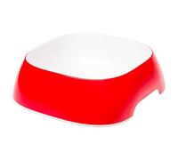 Ferplast Ciotole per Cani Glam Ciotola per Cibo e Acqua per Cani in plastica Antiscivoloo, Facile da Pulire, 1,2 Litri, Rosso