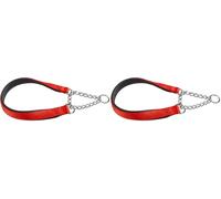 Ferplast Collare Cane Daytona, Collare per Cani Taglia Media, Collare in Nylon 50 cm, Imbottito, Semistrozzo. Collare Addestramento. Rosso (Confezione da 2)
