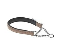 Ferplast Collare Cane Daytona, Collare per Cani Taglia Media, Collare in Nylon 50 cm, Imbottito, Semistrozzo. Collare Addestramento. Marrone