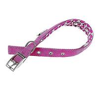 Ferplast Collare Cane Daytona Fantasy, Collare per Cani Taglia Media, Collare in Nylon, Imbottito, Regolabile 35-43 cm con Fibbia in Metallo, Rosa/Fantasia