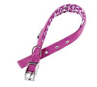Ferplast Collare Cane Daytona Fantasy, Collare per Cani Taglia Media/Grande, Collare in Nylon, Imbottito, Regolabile 37-45 cm con Fibbia in Metallo, Rosa/Fantasia