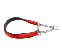 Ferplast Collare Cane Semistrozzo, in Nylon, Imbottito, Anti-trazione, per Addestramento Cani, Taglia ML (Circonferenza Collo 40-50 cm), Rosso.