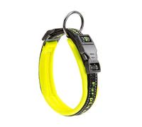 Ferplast Collare Cane SPORT DOG, Collare per Cani, Collare Cani Taglia Piccola, Soffice Imbottitura, Cuciture riflettenti, Etichetta per nome dell'animale, Misura: 1,5 cm (25-35 cm), Giallo