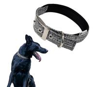 Ferplast Collare Cani Regolabile e Imbottito, in Plastica Riciclata da Bottiglie in Pet, Fibbia e Anello in Metallo, (Circonferenza Collo 31-40 cm), L, Grigio