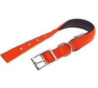 Ferplast Collare Cane Taglia Medio Grande Collare per Cani in Nylon Imbottito Regolabile Fibbia Metallica, Misura Collo 34-42 cm, Arancio