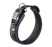 Ferplast Collare per cani GENIUS C25/65, riflettente, traspirante, regolabile, chiusura magnetica a sgancio rapido, collare per cani di taglia grande, imbottitura morbida, nero