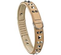 Ferplast Collare per Cani GIOTTO LUXOR C20/39, in Vera Pelle con Borchie Argentate