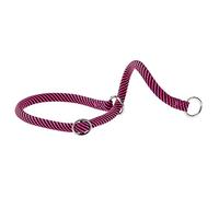 Ferplast Collare Semistrozzo SPORT, Collare per Cani, Collare da Addestramento con Anelli Regolabili, in Cordino di Nylon, Lunghezza 60 cm, spessore 13 mm, Fuxia-nero