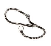 Ferplast Collare Semistrozzo SPORT, Collare per Cani, Collare da Addestramento con Anelli Regolabili, in Cordino di Nylon, Lunghezza 35 cm, spessore 8 mm, Marrone-Nero