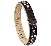 Collare vera pelle GIOTTO LUXOR BLACK C nero cane cani borchie Ferplast