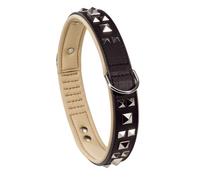 Collare vera pelle GIOTTO LUXOR BLACK C nero cane cani borchie Ferplast