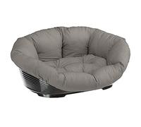 Ferplast Cuccia Cane con Cuscino SOFA' 12 in Cotone Lavabile, Lettino per CaniCuccia Cane Grande, Cesta in Plastica, Fondo Forato e Poggiamento, Antiscivolo, 114 x 83 x h 37 cm, Tortora