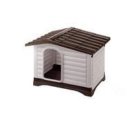 Ferplast Cuccia Cane DOGVILLA 70, Cuccia Cane Esterno, Cuccia per Cani, Lato Apribile, Fondo Drenante, Base Isolante, Tetto Removibile, Griglia di Aerazione, Plastica Riciclata, 73 x 59 x h 53 cm