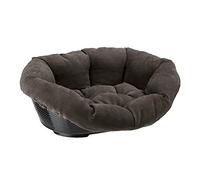 Ferplast Cuccia Cane Interno, Lettino Divano per Cani, Cesta in Plastica Antiscivolo con imbottitura Lavabile, 73 x 55 x h 27 cm, Grigio