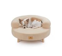 Ferplast Cuccia Cani e Gatti in Legno Certificato FSC® con Cuscino Morbido, Stile, Comfort e Durevolezza, d. 56 x h 29 cm.