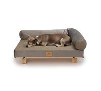 Ferplast Cuccia Cani e Gatti in Legno Certificato FSC® con Cuscino Morbido, Stile, Comfort e Durevolezza, 76 x 46 x h 24 cm.