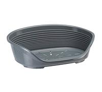 Ferplast Cuccia Cani e Gatti in plastica, Lettino per Cane con Gommini Antiscivolo, Cesta Cane e Gatto 61,5 x 45 x H 215 cm, Grigio