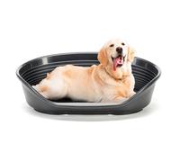 Ferplast Cuccia Cani in plastica, Lettino per Cane con Gommini Antiscivolo, Cesta Cane 111 X 805 X H 335 cm, Nero