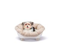 Ferplast Cuccia Gatto Interno con Cuscino Lavabile, Divano per Cani Piccoli, Letto Cani Traspirante e Antiscivolo, 64 x 48 x h 29,5 cm, Bianco