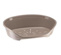 FERPLAST - Cuccia per cani - Cuccia in plastica per cani grande Lettino per cani lavabile - Cestino per cani - traspirante e antiscivolo - Siesta Deluxe, 84 x 55 x h 28,5 CM, Tortora