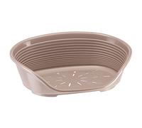 Ferplast Cuccia per Cani e Gatti Cuccia per Cani extra small 100% plastica riciclata Lettino per Cani lavabile traspirante e antiscivolo Siesta Deluxe, 49 x 36 x 17,5 cm., Tortora