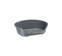 FERPLAST - Cuccia per cani e gatti - Cuccia per cani media - 100% plastica riciclata - Lettino per cani lavabile - traspirante e antiscivolo - Siesta Deluxe, 74 x 48 x h 25 CM, GRIGIO