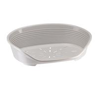 Ferplast Cuccia per Cani e Gatti Cuccia per Cani taglia media 100% plastica riciclata Lettino per Cani lavabile traspirante e antiscivolo Siesta Deluxe, 70,5 x 52 x 23,5 cm., Grigio chiaro