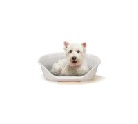 Ferplast Cuccia per Cani e Gatti Cuccia per Cani taglia piccola 100% plastica riciclata Cuccia per Cani lavabile traspirante e antiscivolo Siesta Deluxe, 54 x 35 x h 21,5 CM, Bianco