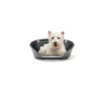 Ferplast Cuccia per Cani e Gatti Cuccia per Cani taglia piccola 100% plastica riciclata Lettino per Cani lavabile traspirante e antiscivolo Siesta Deluxe, 61,5 x 45 x 21,5 cm., Nero