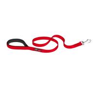 Ferplast Daytona G Guinzaglio per Cani Extraresistente - Morbida Impugnatura Imbottita - Pratico Porta Sacchetti Igienici - Antiabrasione - Design Italiano - 120 x 1,5 cm, Rosso