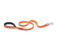 Ferplast Daytona G Guinzaglio per Cani Extraresistente - Morbida Impugnatura Imbottita - Pratico Porta Sacchetti Igienici - Antiabrasione - Design Italiano - 120 x 2,5 cm, Arancio