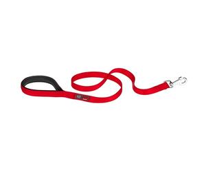 Ferplast Daytona G Guinzaglio per Cani Extraresistente - Morbida Impugnatura Imbottita - Pratico Porta Sacchetti Igienici - Antiabrasione - Design Italiano - 120 x 2 cm, Rosso