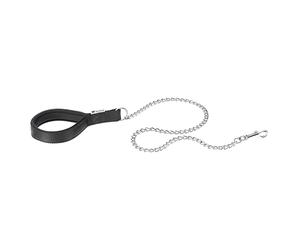 Ferplast Daytona GM Guinzaglio per Cani Extraresistente - Morbida Impugnatura Imbottita - Catena in Metallo - Design Italiano - 100 x 2,5 cm, Nero