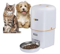 Ferplast Distributore Automatico Cibo Gatti e Cani, 4L, Programmabile Fino a 6 Pasti al Giorno e 16 Dosaggi, Doppia Alimentazione Batterie e Spina, Essiccante Controllo Umidità, Ciotola Acciaio Inox