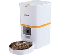 Ferplast Distributore Automatico Cibo Cani e Gatti, 6L, Wi-Fi 2.4G-5G, Camera 1080P Visione Notturna, Microfono & Speaker, Controllo APP, 30+ Pasti al Giorno, Controllo Umidità, Ciotola Acciaio Inox