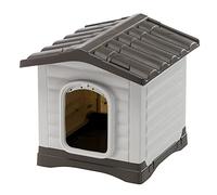 Ferplast DOGVILLA 60 Casetta per Cani, Fondo Sollevato Anti Umidità, Sistema Fuoriuscita Liquidi, Tetto Rimovibile Facile Pulizia, Griglia Aerazione, 43 x 48 x h 44 cm