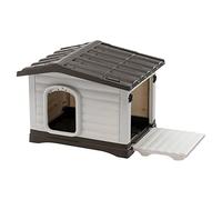 Ferplast DOGVILLA 60 Casetta per Cani, Lato Apribile, Fondo Sollevato Anti Umidità, Sistema Fuoriuscita Liquidi, Tetto Rimovibile Facile Pulizia, Griglia Aerazione, 58 x 48 x h 44 cm