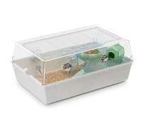 Ferplast Duna Hamster, Gabbia per Criceti e Topolini, Habitat Modulare con Ruota, Nido, Beverino e Ripiano, Coperchio Trasparente, 71 x 46 x h 31 cm