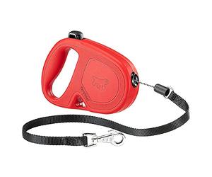 Ferplast Flippy One Guinzaglio per Cani Allungabile - Pratico Porta Sacchetti - Unico Pulsante Blocco & Rilascio - Design Italiano Ergonomico - Cordino - Max 12 kg - 4,5m, Rosso