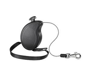 Ferplast Flippy One Guinzaglio per Cani Allungabile - Pratico Porta Sacchetti - Unico Pulsante Blocco & Rilascio - Design Italiano Ergonomico - Cordino - Max 8 kg - 3m, Nero
