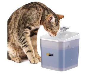 Ferplast Fontanella per Gatti e Cani ARES, 2L Capacità, Indicatore LED Livello Acqua, Sistema di Triplo Filtraggio, 3 Punti di Bevuta, Flusso Delicato, Silenziosa, Alimentatore Incluso