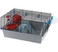 Ferplast MILOS LARGE Hamster Cage - Spacious Multi-Level Habitat with Tunnel System, Exercise Wheel, Fully Equipped, Easy Clean, 58x38x30.5 cm