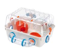 Ferplast Gabbia per Criceti con Tunnel Esterno COMBI 1, Ruota, Casetta e Ciotola, Tetto Apribile per Facile Pulizia, Espandibile con Tubi, Accessori inclusi, 40,5 x 29,5 x h 22,5 cm, Bianco